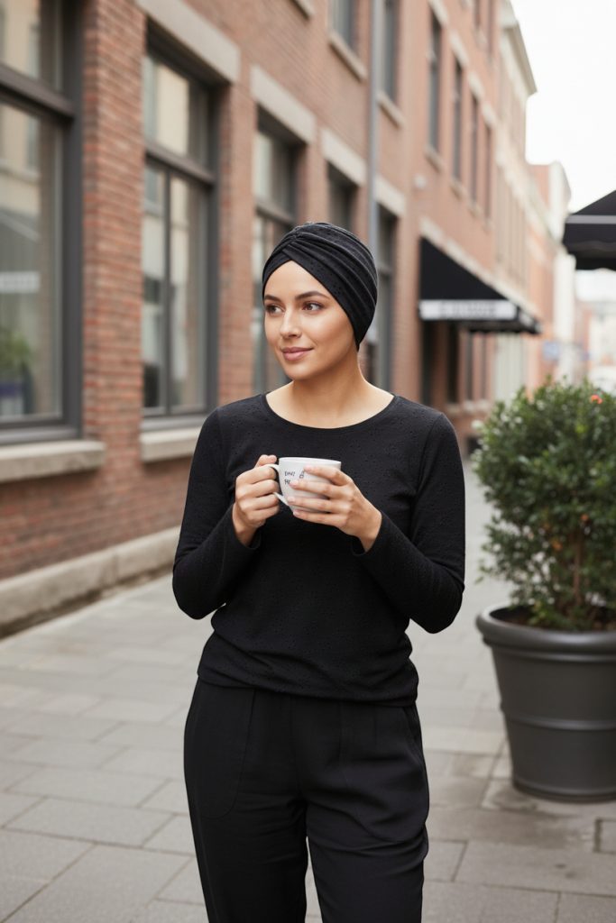 Turban-style madeira - ČERNÝ – foto 3