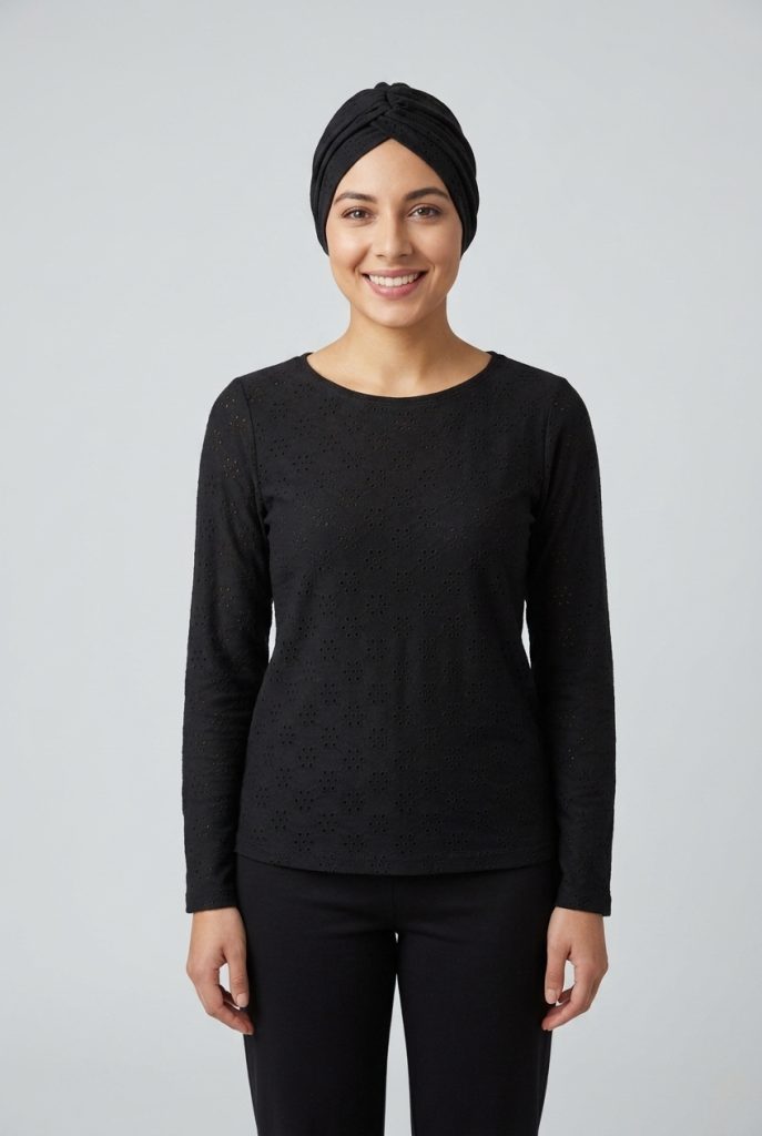 Turban-style madeira - ČERNÝ – foto 4