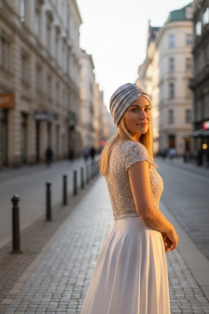Turban-style madeira - ŠEDÝ – foto 3