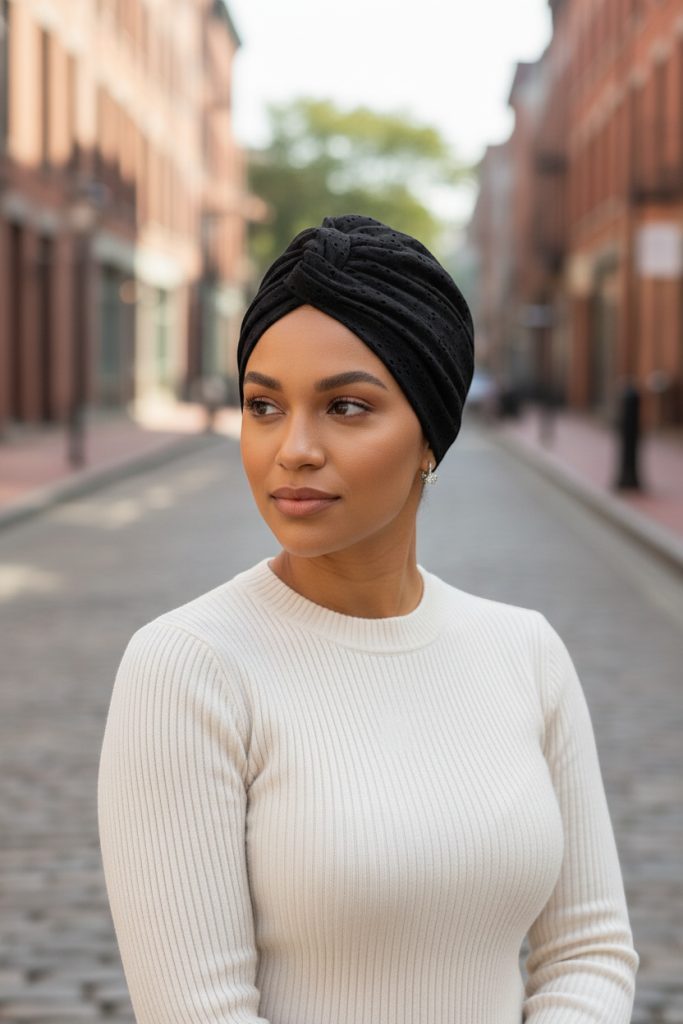 Turban-twist madeira - ČERNÝ – foto 4
