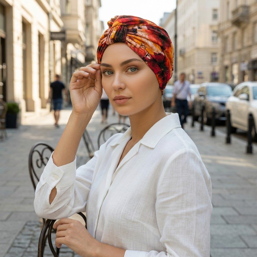 Bavlněný turban-twist - AURIELLE – foto 4