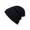 Bavlněná čepice Beanie - ČERNÁ - ŽEBROVANÁ (Velikost 6+)