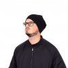 Bavlněná čepice Beanie - ČERNÁ - ŽEBROVANÁ (Velikost 6+)