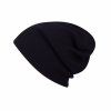 Bavlněná čepice Beanie - ČERNÁ - ŽEBROVANÁ (Velikost 6+)