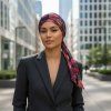 Bavlněný turban-lux - TEMNĚ FIALOVÝ - ROSA SELVAGGIA