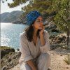 Bavlněný turban-style - MANDALA MODRÁ