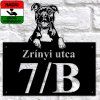 Amerikai Staffordshire Terrier kutyás akril házszámtábla