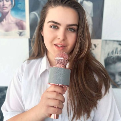 Comzie - Vezeték nélküli karaoke mikrofon beépített hangszóróval (Szín Kék)