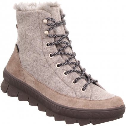 Dámské zimní boty Legero Novara Giotto šněrovací s membránou Gore-Tex béžové 2-000933-4500