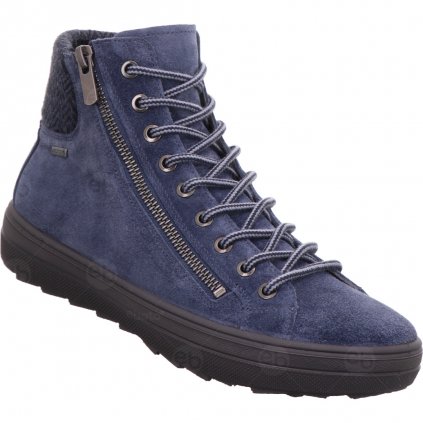 Dámské zateplené kotníkové boty Legero Mira Indacox (modré) na zip s membránou Gore-Tex 2-009635-8600