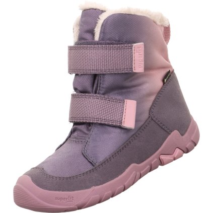 Dívčí zimní barefit boty Superfit Trace 1-006041-8500 s membránou Gore-Tex lila