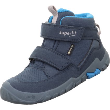 Dětské celoroční barefit boty Superfit Trace 1-006042-8000 s membránou Gore-Tex modré