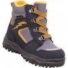 Dětské zimní boty superfit Husky1 s membránou Gore-Tex se šněrováním v šedé se žlutou 1-000048-0010