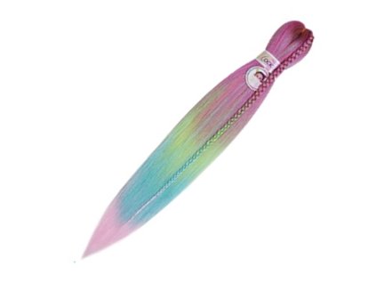 100% Kanekalon Ombre 4-5 Hot Plum / Yellow / D mint / L Pink