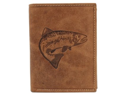 pol pm Meski portfel z naturalnej skory nubukowej dla wedkarzy RFID N4 CHM FISH Cognac 11997 4 result