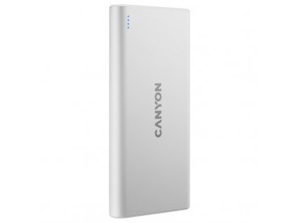 Powerbank Canyon PB-1006W, 10000 mAh, Micro USB/USB-C - bílá