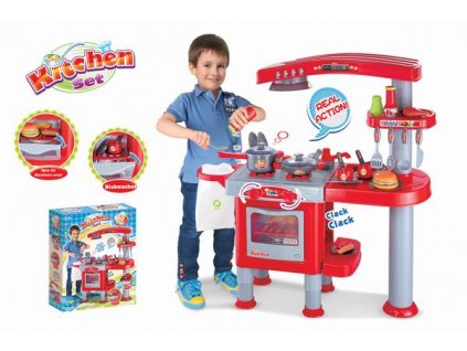 Hračka G21 Dětská kuchyňka velká s příslušenstvím červená