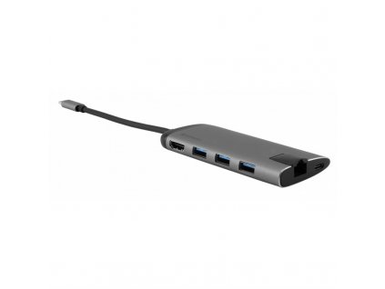 USB Hub Verbatim USB-C/3xUSB 3.0, HDMI, SD, MicroSD, RJ45 - šedý