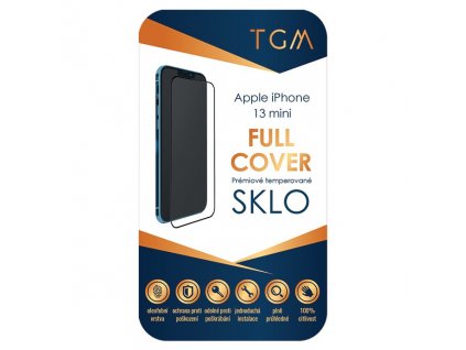 Tvrzené sklo TGM Full Cover na Apple iPhone 13 mini - černé