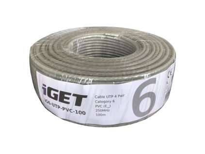 Kabel iGET Cat.6 UTP PVC Eca 100m/role