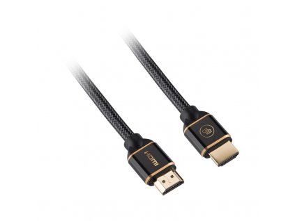 Kabel GoGEN HDMI 2.0, 3m, pozlacený, opletený, High speed, s ethernetem černý