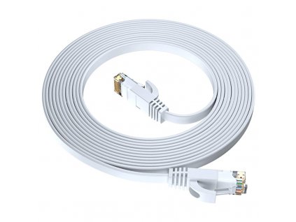 Kabel GoGEN síťový (RJ45), plochý, CAT6, 0,5m - bílý