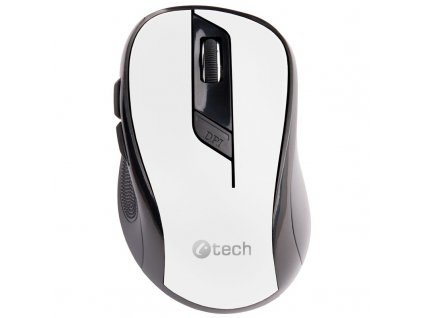 Myš C-Tech WLM-02 optická/6 tlačítek/1600DPI - černá/bílá