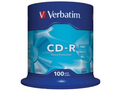 Disk Verbatim CD-R 700MB/80min, 52x, Extra Protection, 100-cake