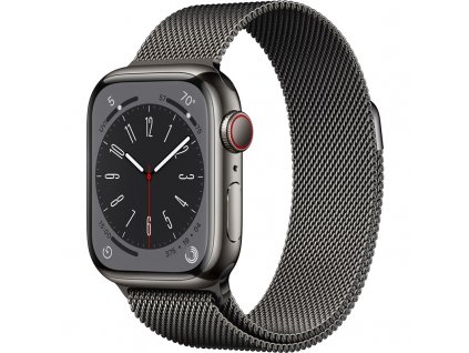 Chytré hodinky Apple Watch Series 8 GPS + Cellular 45mm pouzdro z grafitově šedé nerezové oceli - grafitově šedý milánský tah