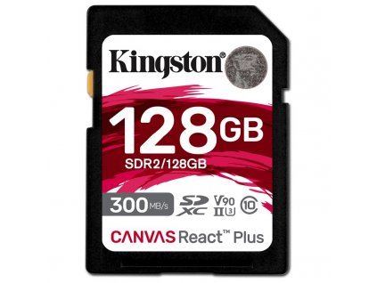 Paměťová karta Kingston Canvas React Plus 128GB SDXC UHS-II (300R/260W)