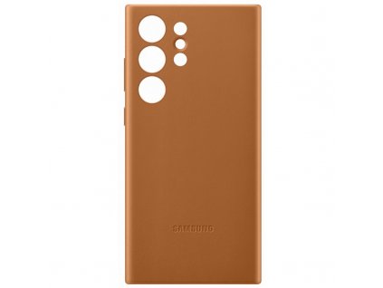 Kryt na mobil Samsung Leather na Galaxy S23 Ultra - hnědý