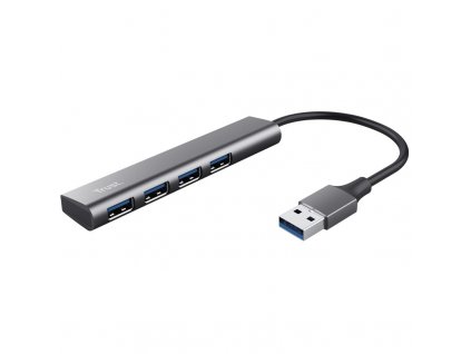 USB Hub Trust Halyx Aluminium USB/4x USB 3.2 Gen1 - stříbrný