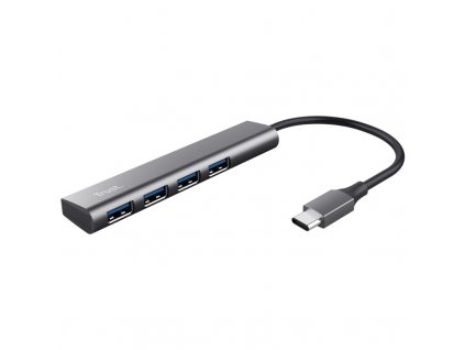 USB Hub Trust Halyx Aluminium USB-C/4x USB 3.2 Gen1 - stříbrný