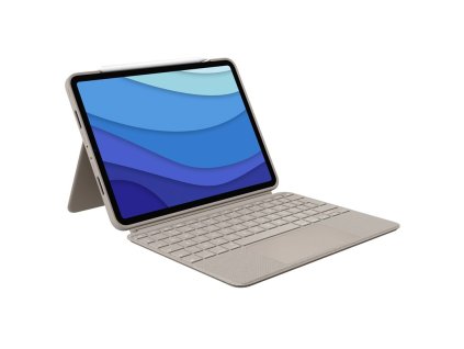 Pouzdro na tablet Logitech Combo Touch na Apple iPad Pro 11" (1., 2., 3. gen.) UK - béžové