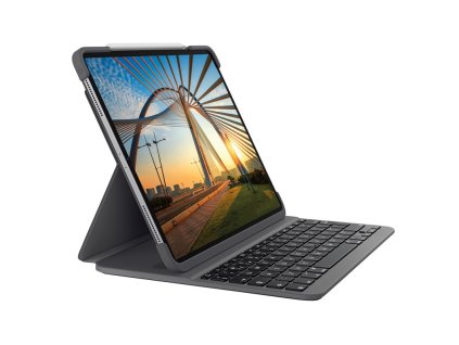 Pouzdro na tablet Logitech Slim Folio na Apple iPad (7., 8. a 9. gen.) UK - šedé