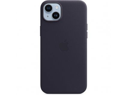Kryt na mobil Apple Leather Case s MagSafe pro iPhone 14 Plus - inkoustově fialový