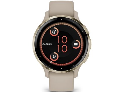 Chytré hodinky Garmin Venu 3S - Cream Gold/French Gray Silicone Band