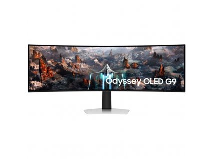Herní monitor Samsung Odyssey OLED G9 49",OLED podsvícení, OLED panel, 0.03ms, 250cd/m2, 5120 × 1440, - stříbrný