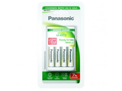 Nabíječka Panasonic BQ-CC17 Andvanced + AA, 1 900 mAh, 4 ks