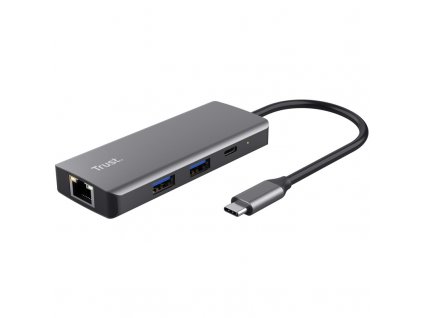 USB Hub Trust DALYX, 6-in-1 USB-C Multi-Port - stříbrný