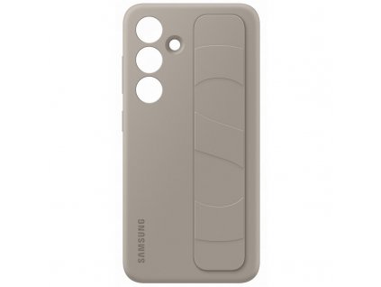 Kryt na mobil Samsung Silicone Grip s poutkem na Galaxy S24 - béžový