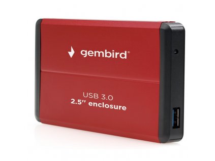 Box na HDD Gembird pro 2.5” zařízení, USB 3.0, SATA - červený