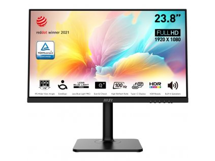 Monitor MSI Modern MD2412P 23.8",LED podsvícení, IPS panel, 1ms, 1920 x 1080 Full HD, - černý