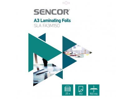 Laminovací fólie Sencor SLA FA3M150 A3, 150mic, 25ks