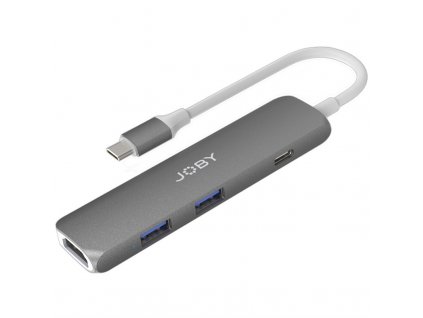 USB Hub JOBY USB-C/4K HDMI, 2x USB 3.0, USB-C - šedý
