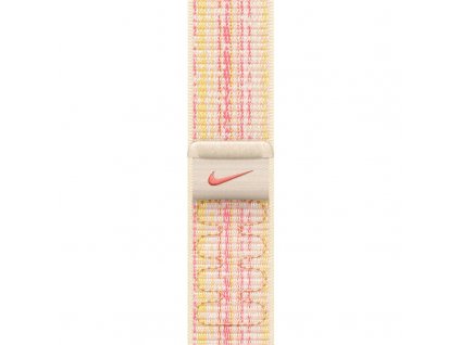 Řemínek Apple 41mm hvězdně bílý/růžový provlékací sportovní Nike
