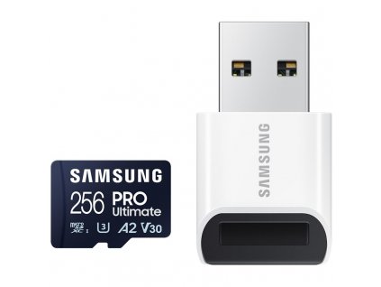 Paměťová karta Samsung Micro SDXC PRO Ultimate 256GB UHS-I U3 (200R/130W) + USB adaptér