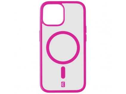 Kryt na mobil CellularLine Pop Mag s podporou Magsafe na Apple iPhone 15 - růžový/průhledný