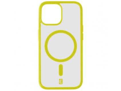 Kryt na mobil CellularLine Pop Mag s podporou Magsafe na Apple iPhone 15 - žlutý/průhledný