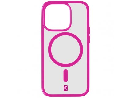 Kryt na mobil CellularLine Pop Mag s podporou Magsafe na Apple iPhone 15 Pro - růžový/průhledný